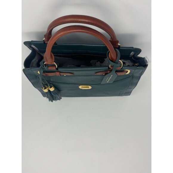 Isaac Mizrahi Emerald Green 100% Leather Handbag & Crossbody Bag - Picture 4 of 16